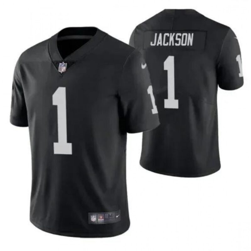 6861f06403d45_1 Men's Las Vegas Raiders #1 DeSean Jackson Black Vapor Limited Stitched Jersey