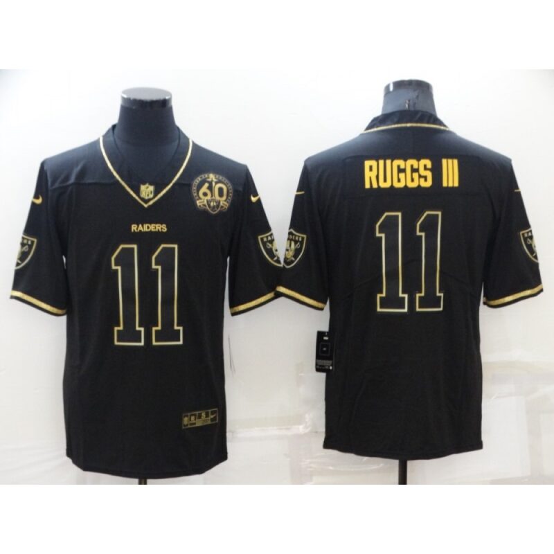 6861f07795db8_1 Men's Las Vegas Raiders #11 Henry Ruggs III Black/Gold With 60th Anniversary Patch Vapor Limited Stitched Jersey