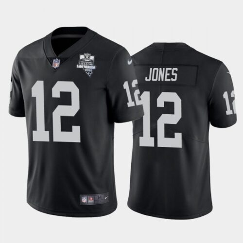 6861f081ca6de_1 Men's Las Vegas Raiders #12 Zay Jones Black 2020 Inaugural Season Vapor Limited Stitched Jersey