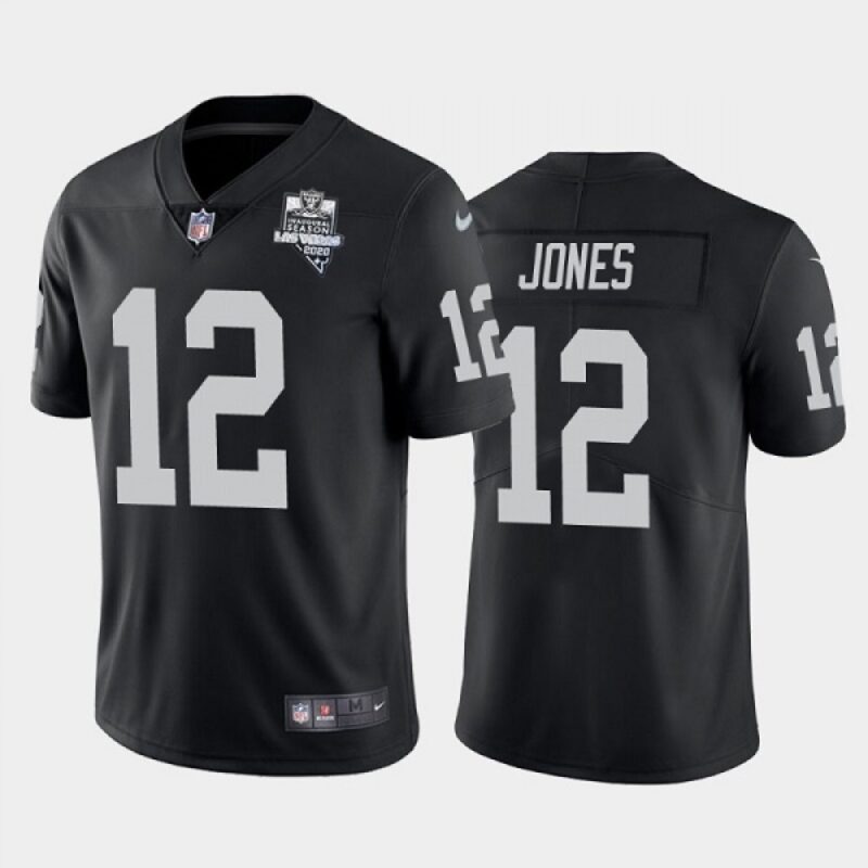 6861f081ca6de_1 Men's Las Vegas Raiders #12 Zay Jones Black 2020 Inaugural Season Vapor Limited Stitched Jersey