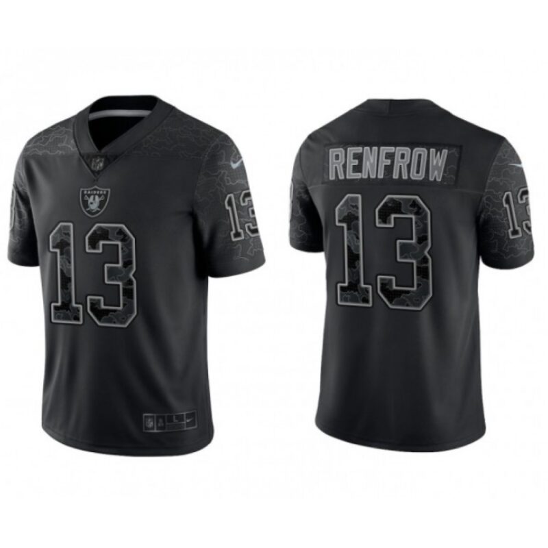 6861f0993b88c_1 Men's Las Vegas Raiders #13 Hunter Renfrow Black Reflective Limited Stitched Football Jersey