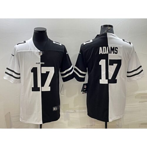 6861f0c1de7ce_1 Men's Las Vegas Raiders #17 Davante Adams Black/White Split Vapor Untouchable Limited Stitched Jersey