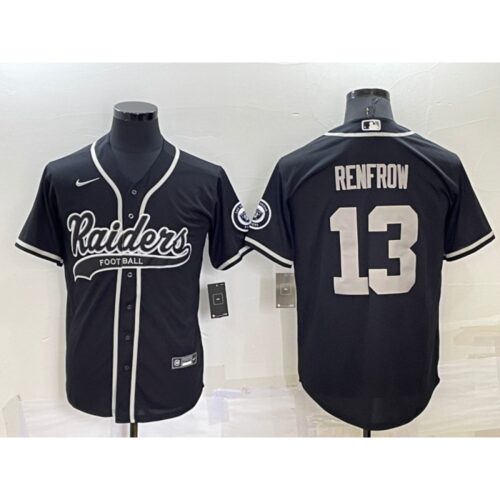 6861f287f2459_1 Men's Las Vegas Raiders #13 Hunter Renfrow Black Cool Base Stitched Baseball Jersey