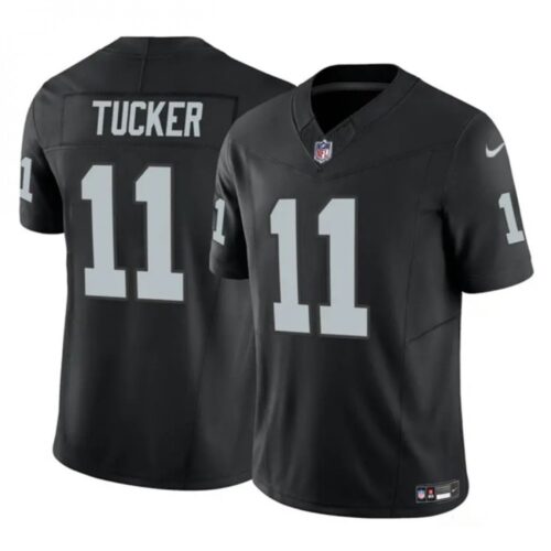 6861ff29a20a2_1 Men's Las Vegas Raiders #11 Tre Tucker Black 2023 F.U.S.E Vapor Untouchable Stitched Football Jersey