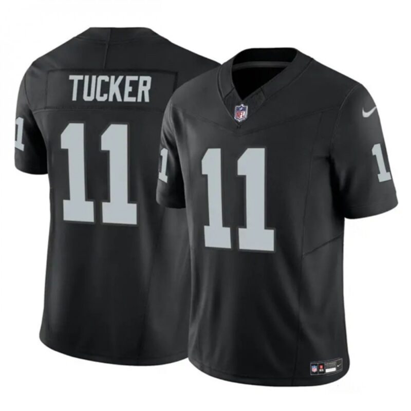 6861ff29a20a2_1 Men's Las Vegas Raiders #11 Tre Tucker Black 2023 F.U.S.E Vapor Untouchable Stitched Football Jersey
