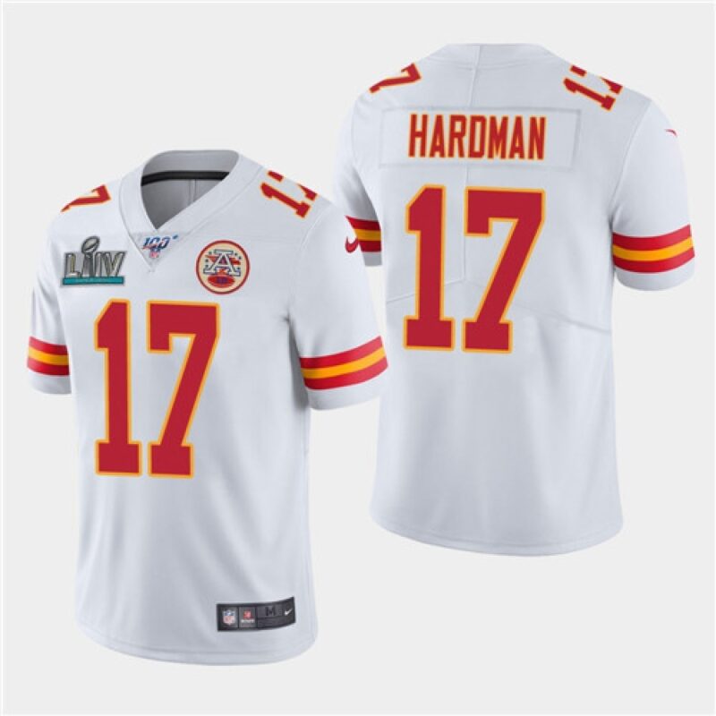 6861ff41d6ed8_1 Men's Kansas City Chiefs #17 Mecole Hardman White Super Bowl LIV With 100th Season Patch Vapor Untouchable Limited Stitched NFL Jersey