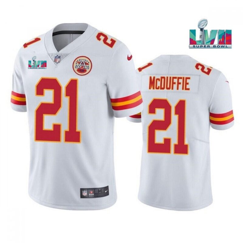 6861ff593fe5f_1 Men's Kansas City Chiefs #21 Trent McDuffie White Super Bowl LVII Patch Vapor Untouchable Limited Stitched Jersey