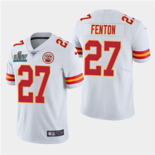 6861ff849843b_1 Men's Kansas City Chiefs #27 Rashad Fenton White Super Bowl LIV With 100th Season Patch Vapor Untouchable Limited Stitched NFL Jersey