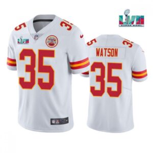6861ff9e40ae4_1 Men's Kansas City Chiefs #35 Jaylen Watson White Super Bowl LVII Patch Vapor Untouchable Limited Stitched Jersey