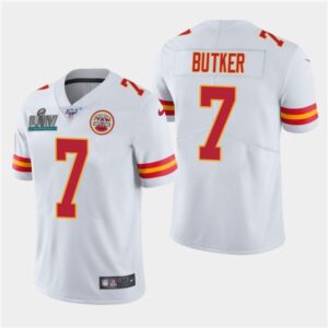 6861fff213e5a_1 Men's Kansas City Chiefs #7 Harrison Butker White Super Bowl LIV With 100th Season Patch Vapor Untouchable Limited Stitched NFL Jersey