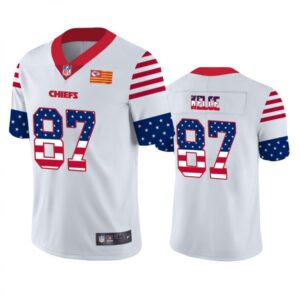 6862001493f93_1 Men's Kansas City Chiefs #87 Travis Kelce White 2019 USA Flag Fashion Limited Stitched NFL Jersey