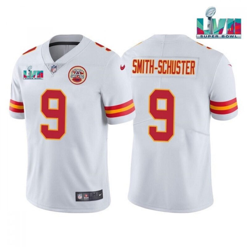 68620026eb5d5_1 Men's Kansas City Chiefs #9 JuJu Smith-Schuster White Super Bowl LVII Patch Vapor Untouchable Limited Stitched Jersey