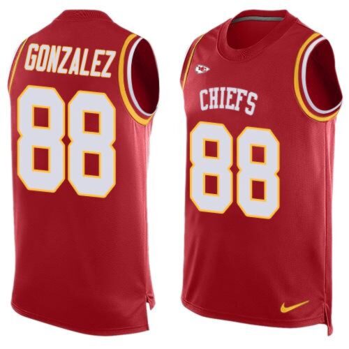 6862005035635_1 Chiefs #88 Tony Gonzalez Red Team Color Men's Stitched NFL Limited Tank Top Jersey