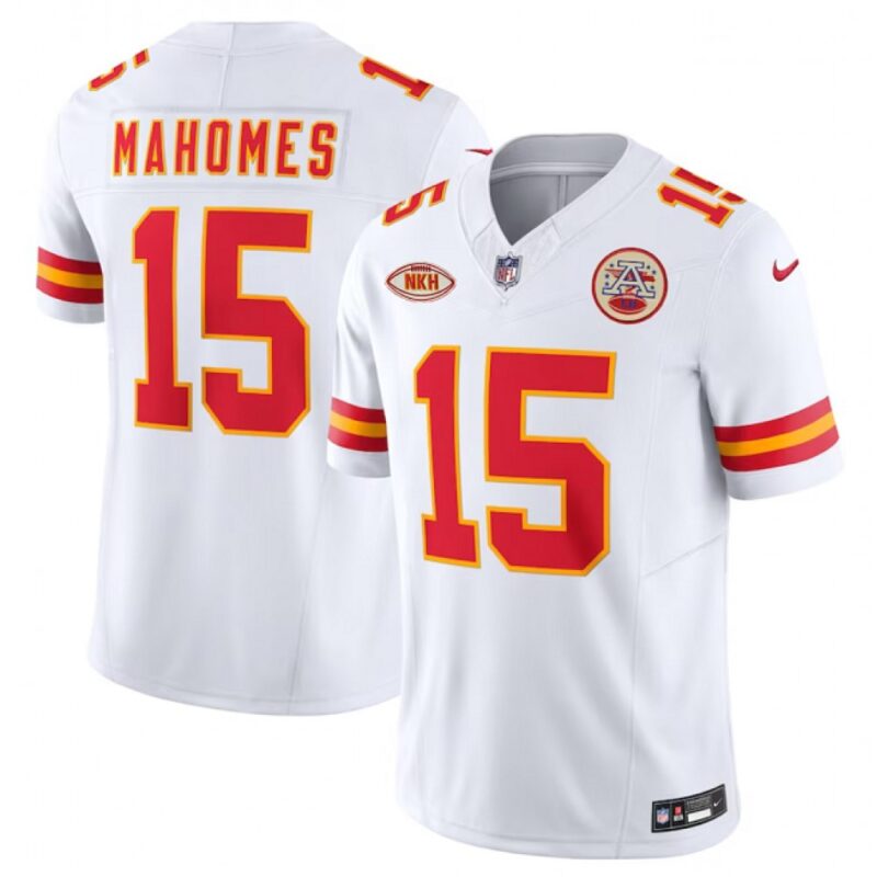 6862008cba91f_1 Men's Kansas City Chiefs #15 Patrick Mahomes White 2023 F.U.S.E. With "NKH" Patch Vapor Untouchable Limited Stitched Jersey