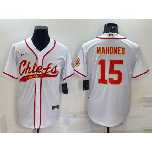 686200a313ba8_1 Men's Kansas City Chiefs #15 Patrick Mahomes White With Patch Cool Base Stitched Baseball Jersey
