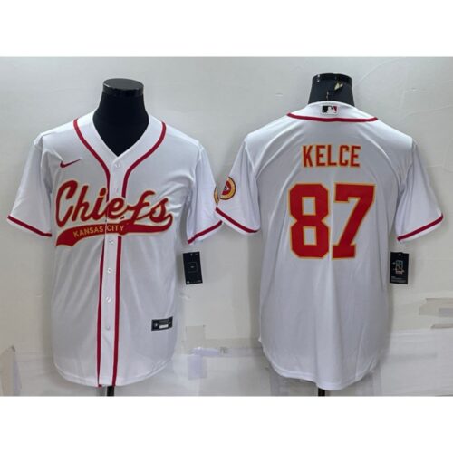 686200a6b7352_1 Men's Kansas City Chiefs #87 Travis Kelce White With Patch Cool Base Stitched Baseball Jersey
