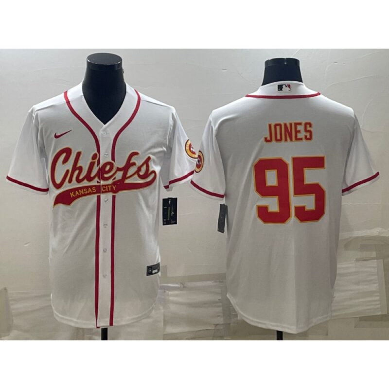 686200ae6c577_1 Men's Kansas City Chiefs #95 Chris Jones White With Patch Cool Base Stitched Baseball Jersey