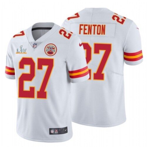 686200e197141_1 Men's Kansas City Chiefs #27 Rashad Fenton White 2021 Super Bowl LV Stitched NFL Jersey