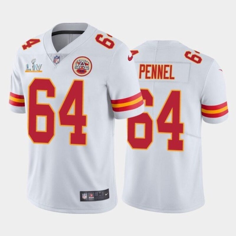 686200f7cf80b_1 Men's Kansas City Chiefs #64 Mike Pennel White 2021 Super Bowl LV Stitched NFL Jersey