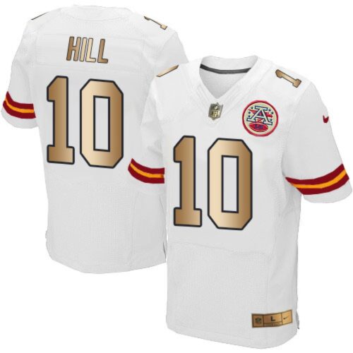 6862010ad96e3_1 Chiefs #10 Tyreek Hill White Men's Stitched NFL Elite Gold Jersey