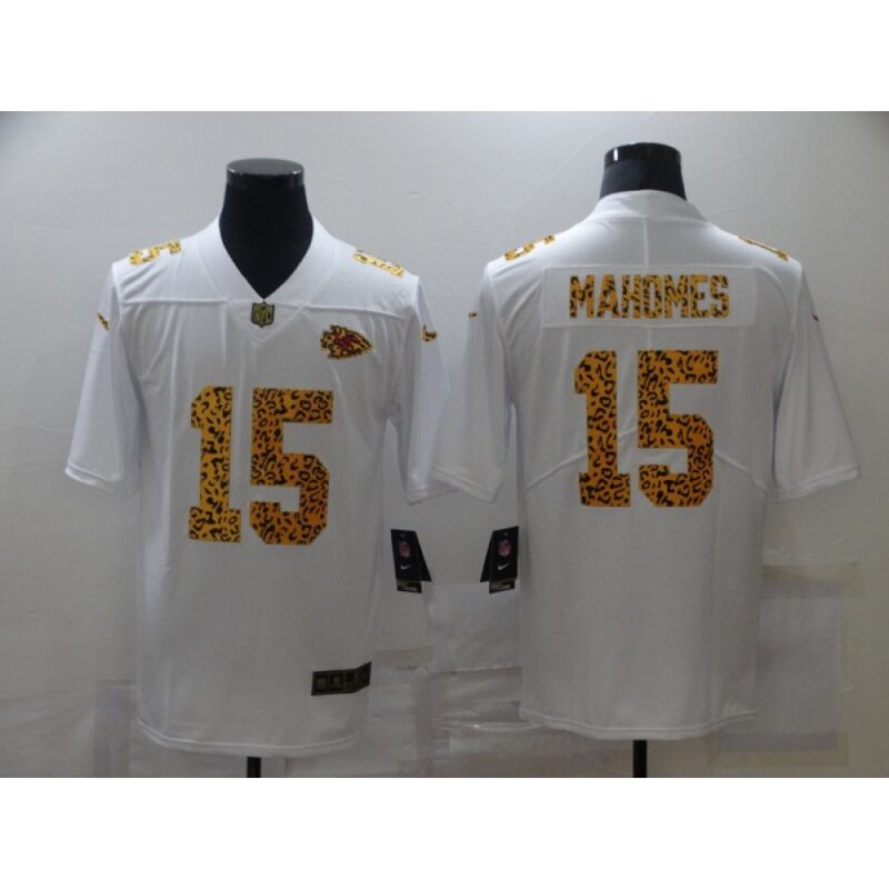 6862017d8cfbe_1 Men's Kansas City Chiefs #15 Patrick Mahomes 2020 White Leopard Print Fashion Limited Stitched Jersey