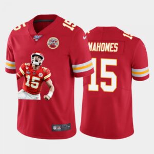 68620190cd7b1_1 Men's Kansas City Chiefs #15 Patrick Mahomes Red 100th Season Portrait Edition Limited Jersey