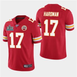 6862019b3e01e_1 Men's Kansas City Chiefs #17 Mecole Hardman Red Super Bowl LIV With 100th Season Patch Vapor Untouchable Limited Stitched NFL Jersey