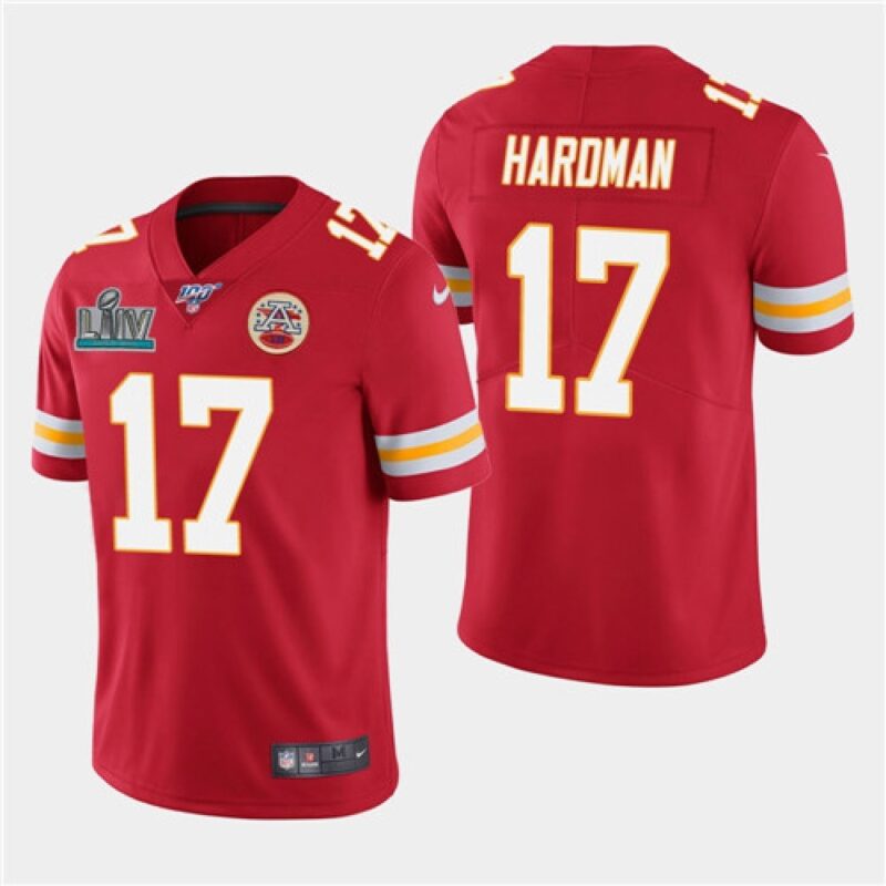 6862019b3e01e_1 Men's Kansas City Chiefs #17 Mecole Hardman Red Super Bowl LIV With 100th Season Patch Vapor Untouchable Limited Stitched NFL Jersey