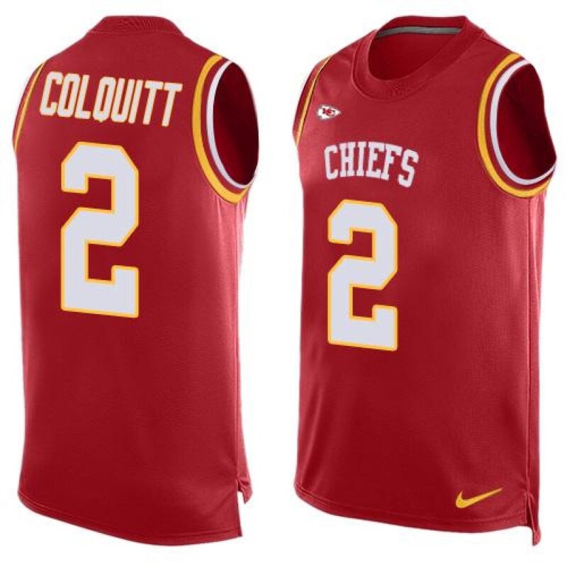 686201c121bbf_1 Chiefs #2 Dustin Colquitt Red Team Color Men's Stitched NFL Limited Tank Top Jersey