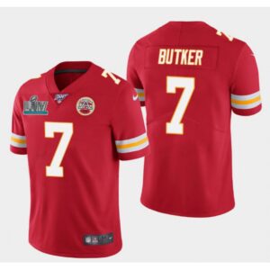 686202eba4a8a_1 Men's Kansas City Chiefs #7 Harrison Butker Red Super Bowl LIV With 100th Season Patch Vapor Untouchable Limited Stitched Jersey