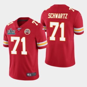 686202f2f0ae3_1 Men's Kansas City Chiefs #71 Mitchell Schwartz Red Super Bowl LIV With 100th Season Patch Vapor Untouchable Limited Stitched NFL Jersey