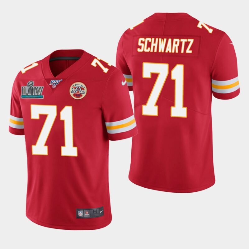 686202f2f0ae3_1 Men's Kansas City Chiefs #71 Mitchell Schwartz Red Super Bowl LIV With 100th Season Patch Vapor Untouchable Limited Stitched NFL Jersey