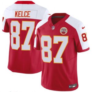 6862031cd9d27_1 Men's Kansas City Chiefs #87 Travis Kelce Red/White 2023 F.U.S.E. Vapor Untouchable Limited Stitched Jersey