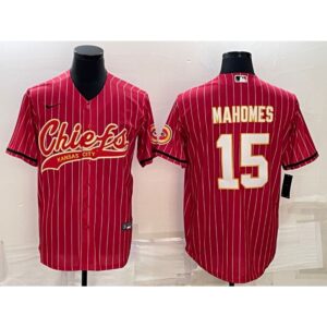 6862033bb42b3_1 Men's Kansas City Chiefs #15 Patrick Mahomes Red With Patch Cool Base Stitched Baseball Jersey