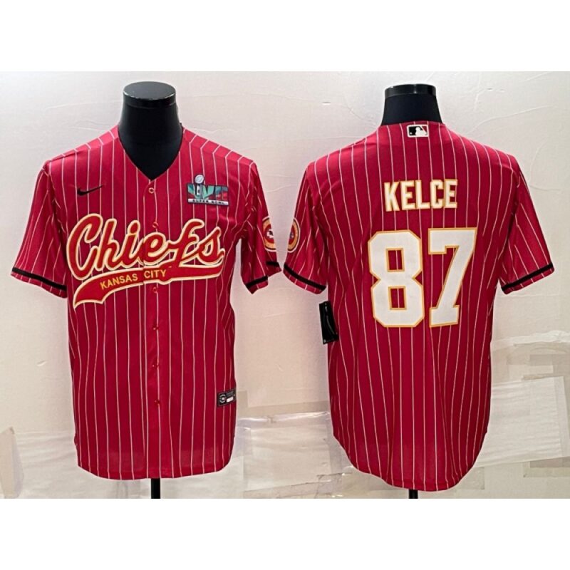 68620354a6a1c_1 Men's Kansas City Chiefs #87 Travis Kelce Red With Super Bowl LVII Patch Cool Base Stitched Baseball Jersey