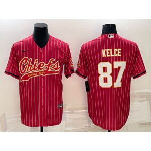 68620359222b7_1 Men's Kansas City Chiefs #87 Travis Kelce Red With Patch Cool Base Stitched Baseball Jersey