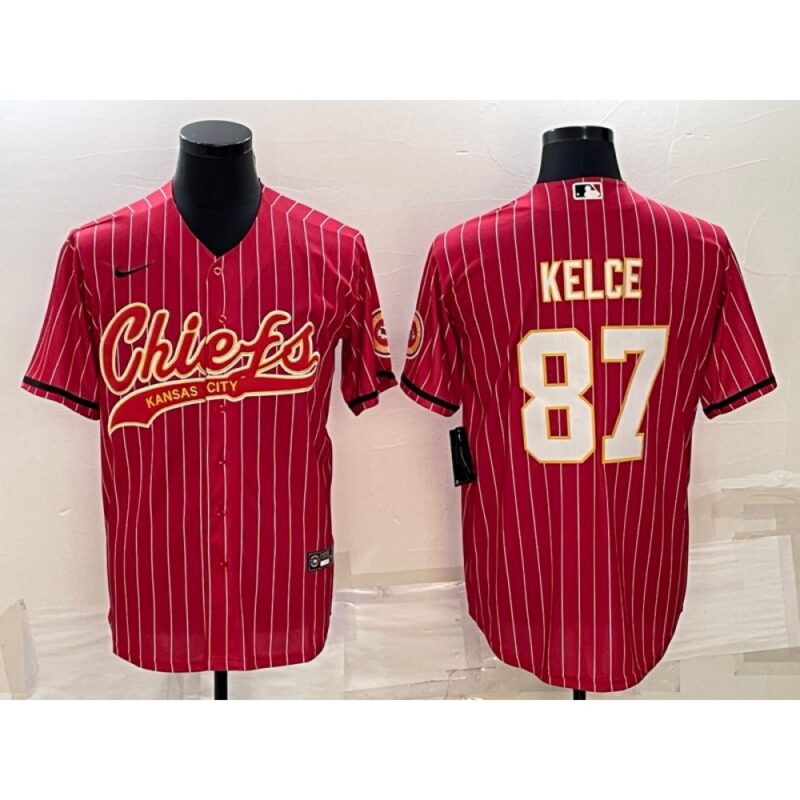 68620359222b7_1 Men's Kansas City Chiefs #87 Travis Kelce Red With Patch Cool Base Stitched Baseball Jersey
