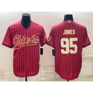 686203677d47f_1 Men's Kansas City Chiefs #95 Chris Jones Red With Patch Cool Base Stitched Baseball Jersey
