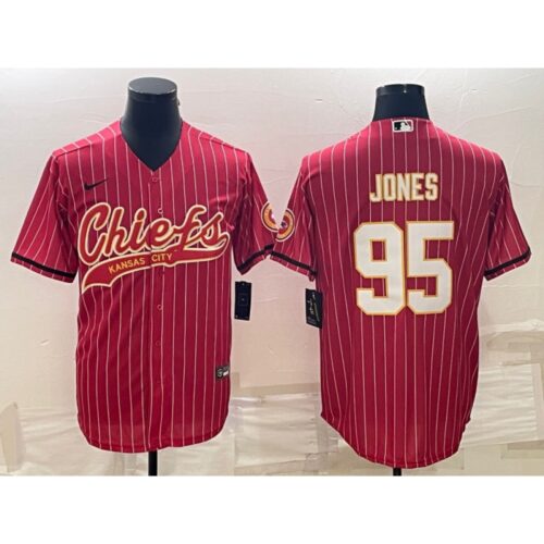 686203677d47f_1 Men's Kansas City Chiefs #95 Chris Jones Red With Patch Cool Base Stitched Baseball Jersey