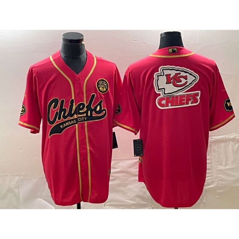 68620373ef941_1 Men's Kansas City Chiefs Red Gold Team Big Logo With Patch Cool Base Stitched Baseball Jersey
