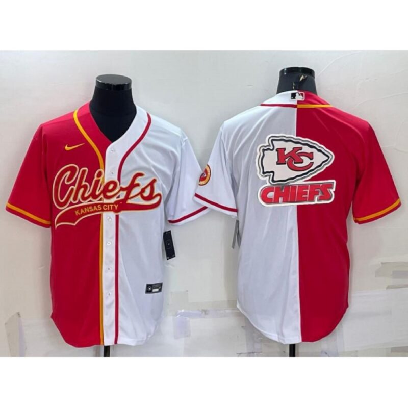 68620395de582_1 Men's Kansas City Chiefs Red/White Team Big Logo With Patch Cool Base Stitched Baseball Jersey