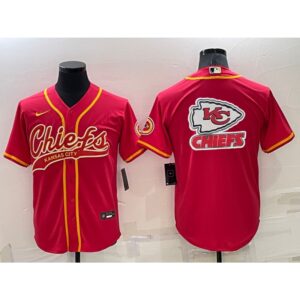 6862039963a89_1 Men's Kansas City Chiefs Red Team Big Logo With Patch Cool Base Stitched Baseball Jersey
