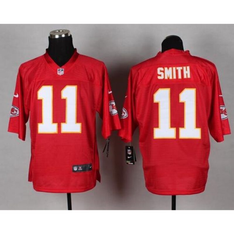 6862041051a42_1 Chiefs #11 Alex Smith Red Men's Stitched NFL Elite QB Practice Jersey