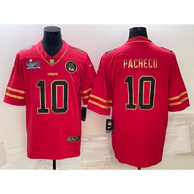 686204625b354_1 Men's Kansas City Chiefs #10 Isiah Pacheco Red Gold Super Bowl LVII Patch Vapor Untouchable Limited Stitched Jersey