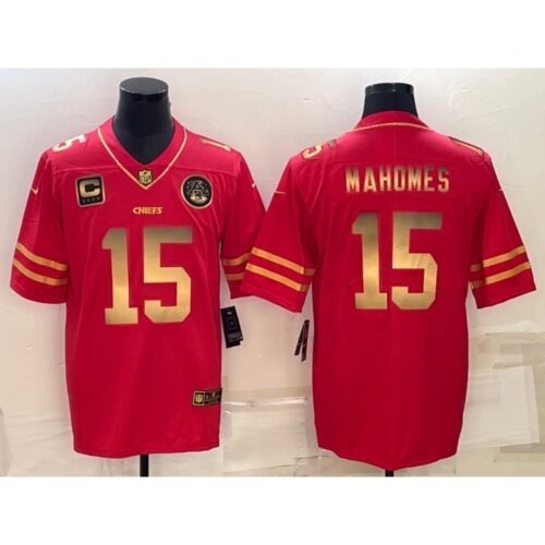 686204bebcd37_1 Men's Kansas City Chiefs #15 Patrick Mahomes Red Gold 4-star C Patch Vapor Untouchable Limited Stitched Jersey