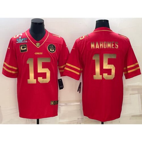 686204c38a67b_1 Men's Kansas City Chiefs #15 Patrick Mahomes Red Gold Super Bowl LVII Patch And 4-star C Patch Vapor Untouchable Limited Stitched Jersey
