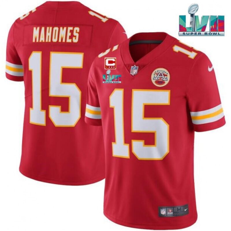 686204cb9fd43_1 Men's Kansas City Chiefs #15 Patrick Mahomes Red Super Bowl LVII Patch And 4-star C Patch Vapor Untouchable Limited Stitched Jersey