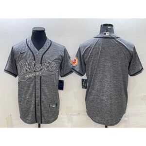 6862051699d90_1 Men's Kansas City Chiefs Blank Grey With Patch Cool Base Stitched Baseball Jersey