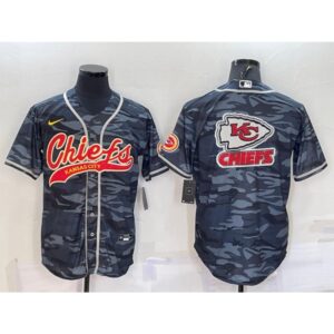 68620519e6eca_1 Men's Kansas City Chiefs Blank Grey Camo Team Big Logo With Patch Cool Base Stitched Baseball Jersey