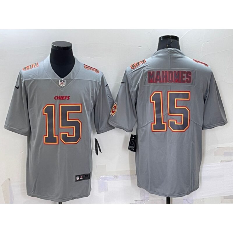 686205252c17b_1 Men's Kansas City Chiefs #15 Patrick Mahomes Grey With Patch Atmosphere Fashion Stitched Jersey
